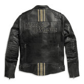 Harley Davidson Passing Link II Distressed Black Motorcycle Cowhide Leather Jacket